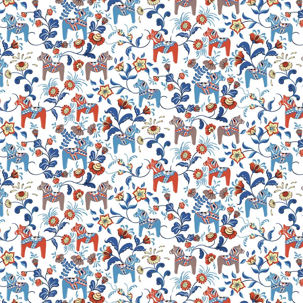 Leksand fabric, white Arvidssons Textil