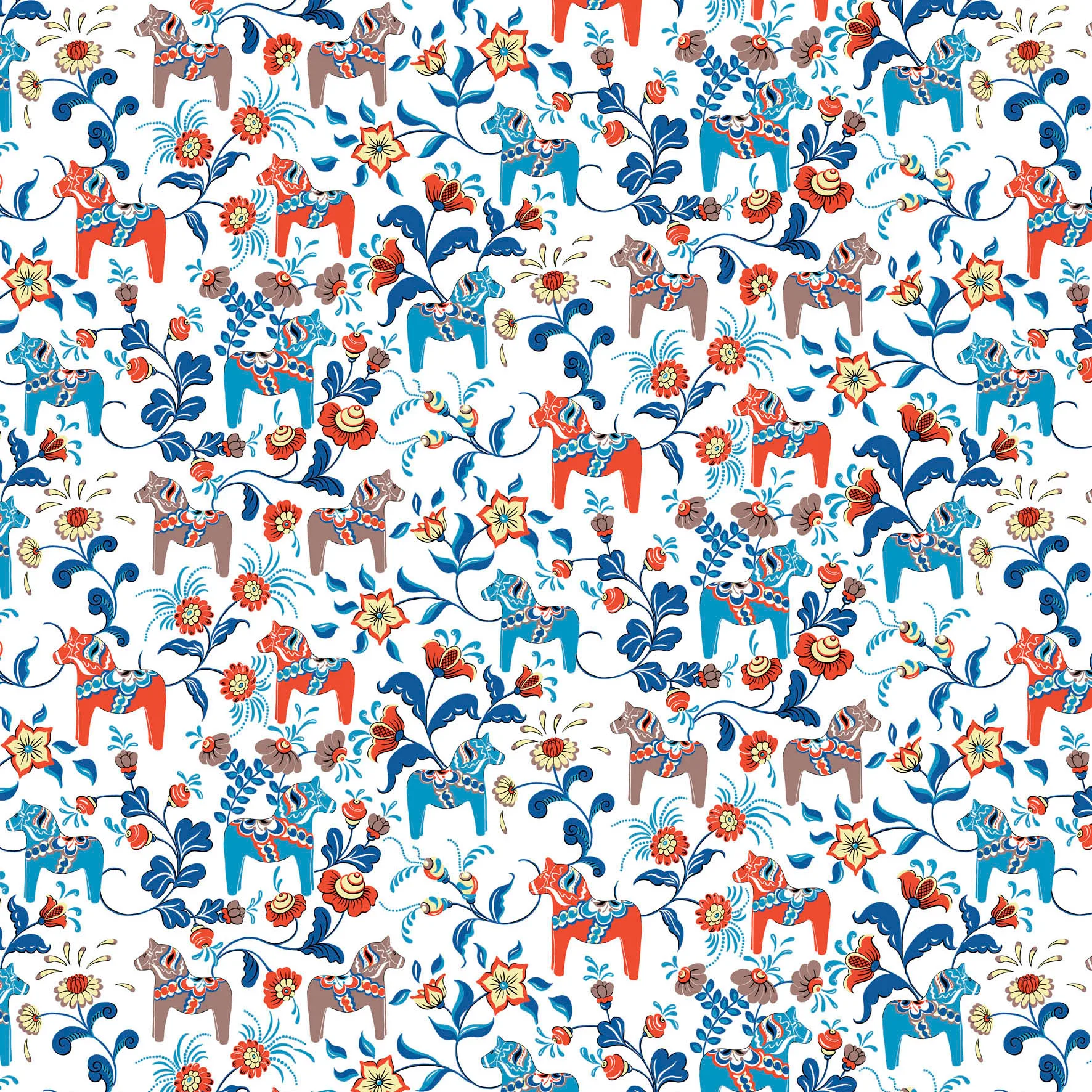 Leksand oilcloth, Blue-orange Arvidssons Textil