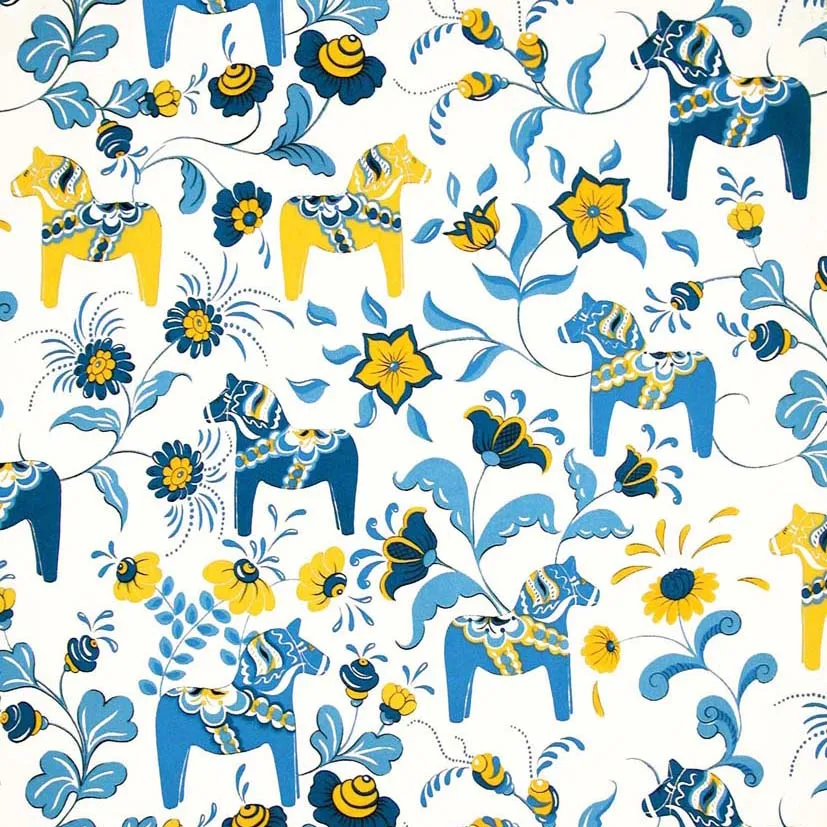 Leksand oilcloth, Yellow-blue Arvidssons Textil
