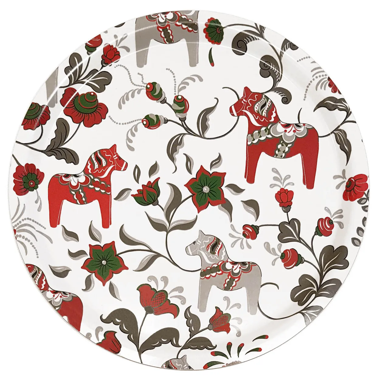 Arvidssons Textil Leksand round tray o31 cm Wine red