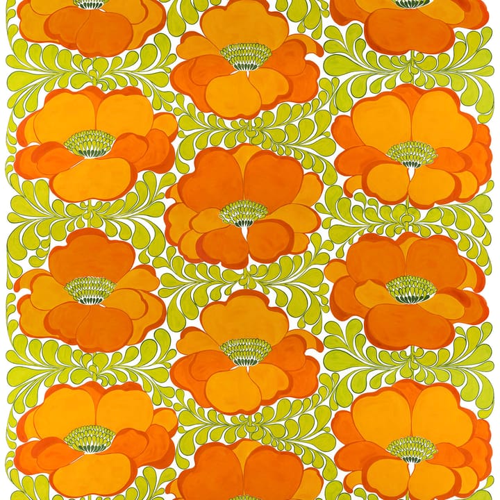 Love fabric - green-orange - Arvidssons Textil