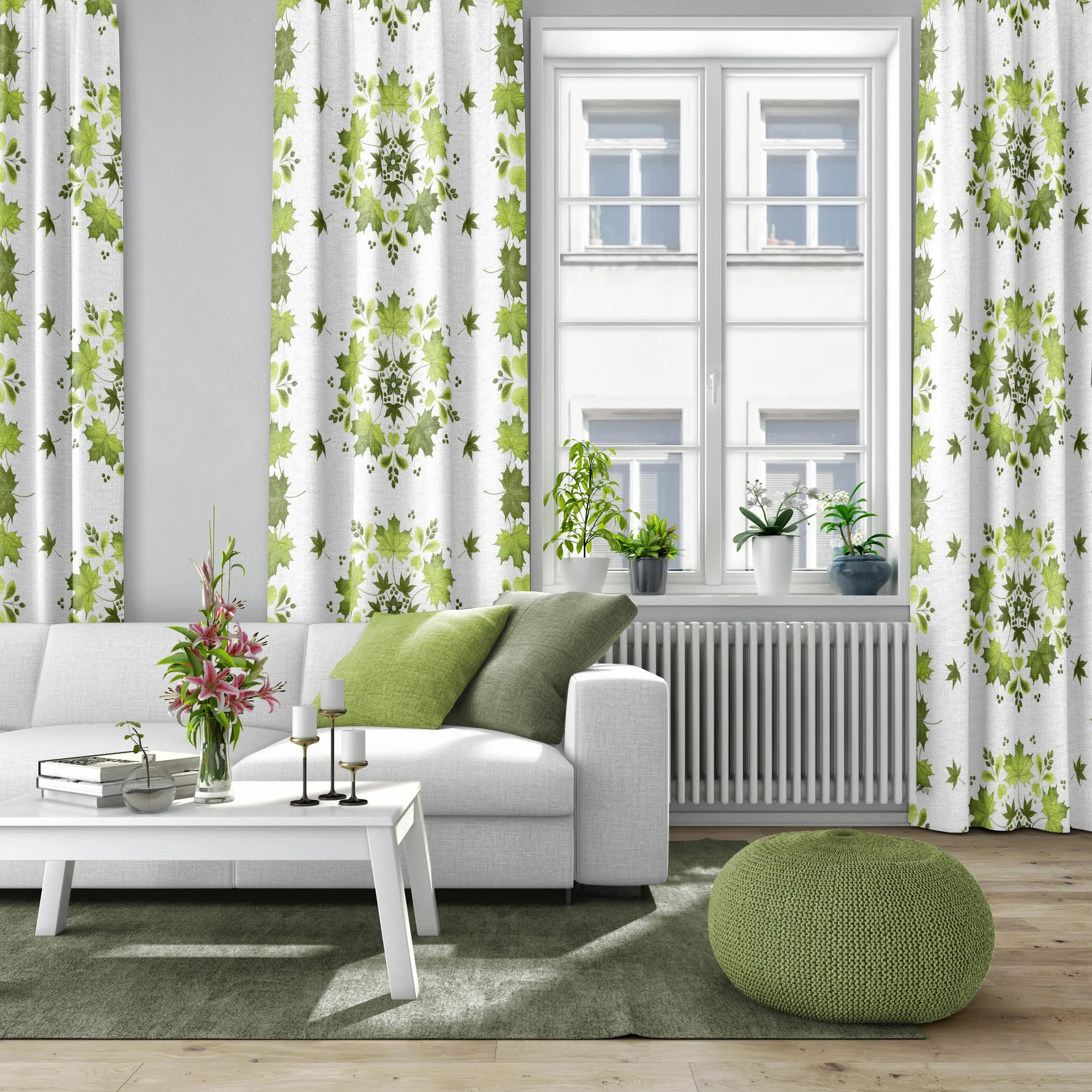 Lövkrans fabric, Green Arvidssons Textil