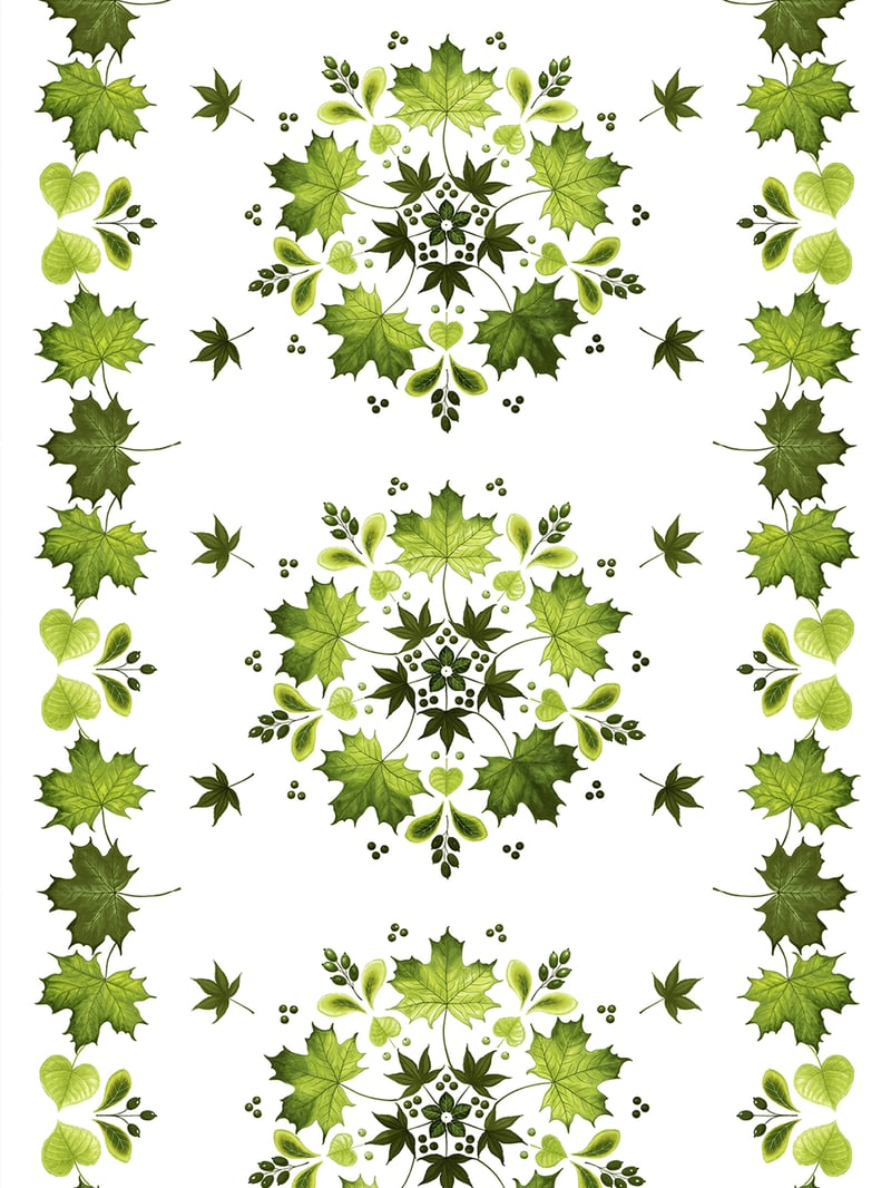 Arvidssons Textil Lövkrans oilcloth Green