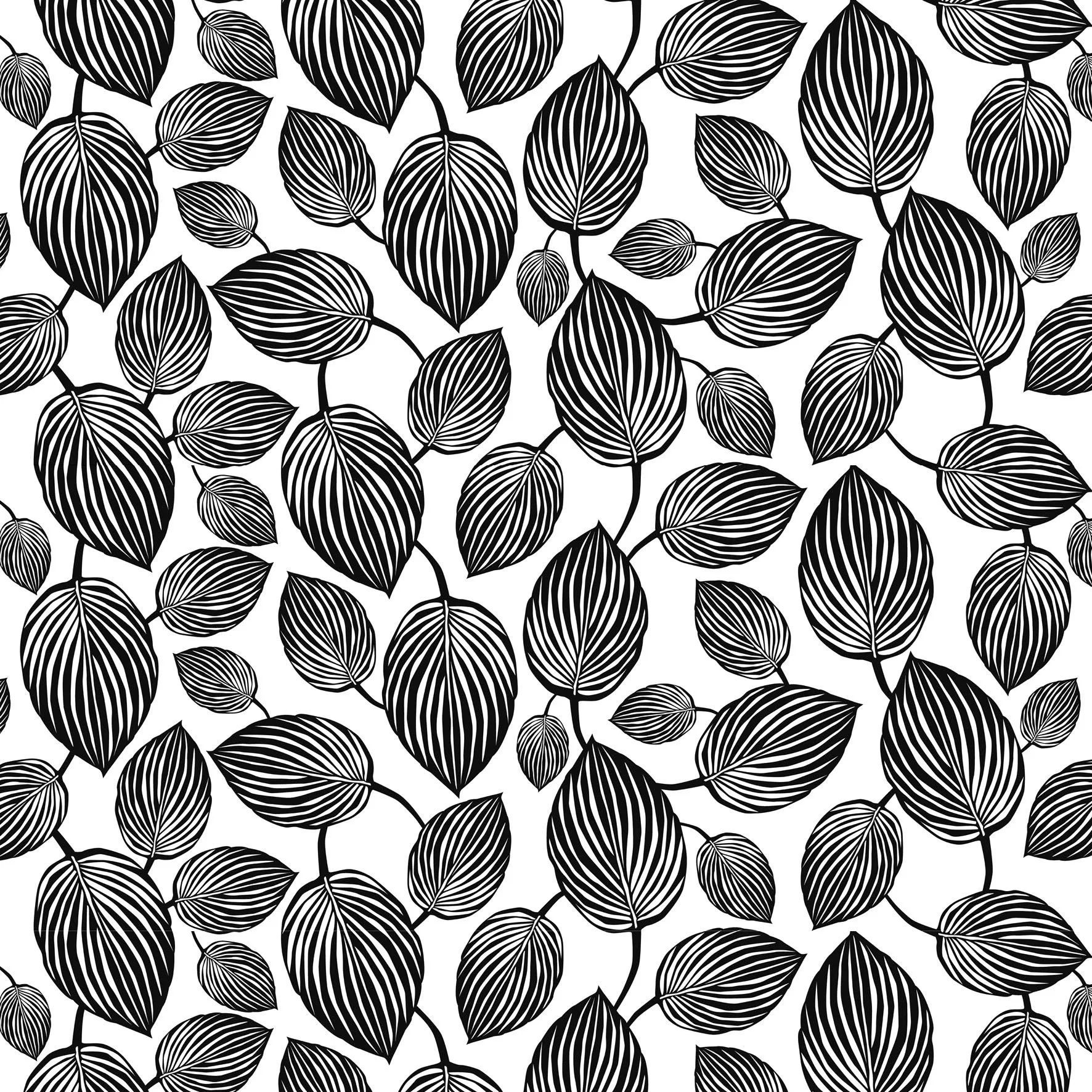 Lyckans blad fabric, white Arvidssons Textil