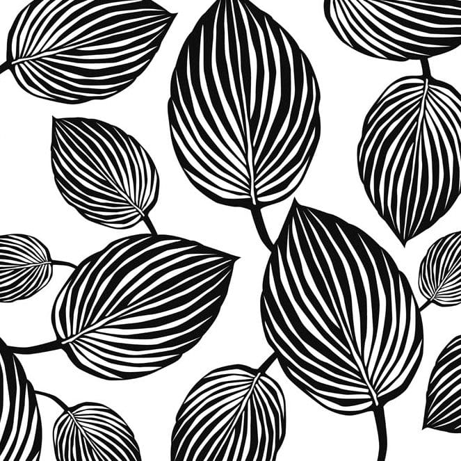 Lyckans blad fabric, white Arvidssons Textil