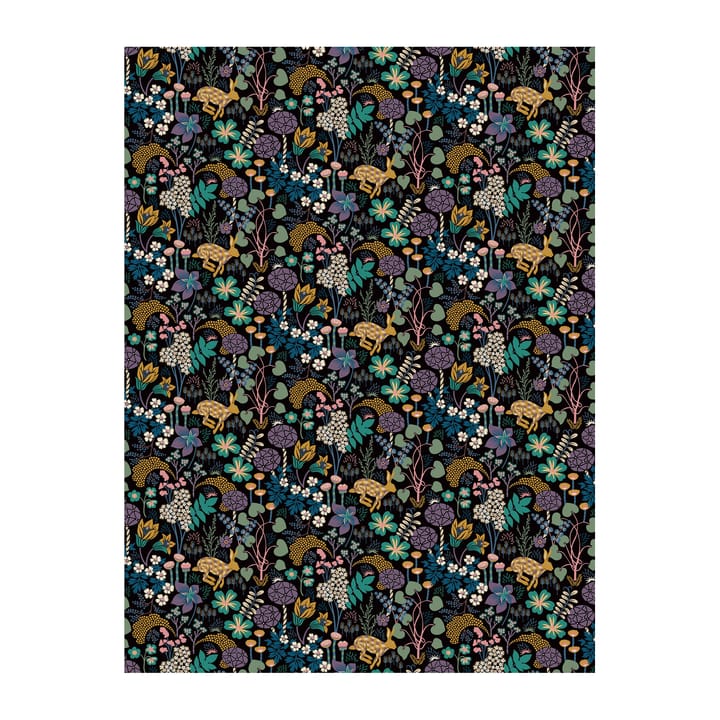 Lyckeflykt fabric - Black - Arvidssons Textil