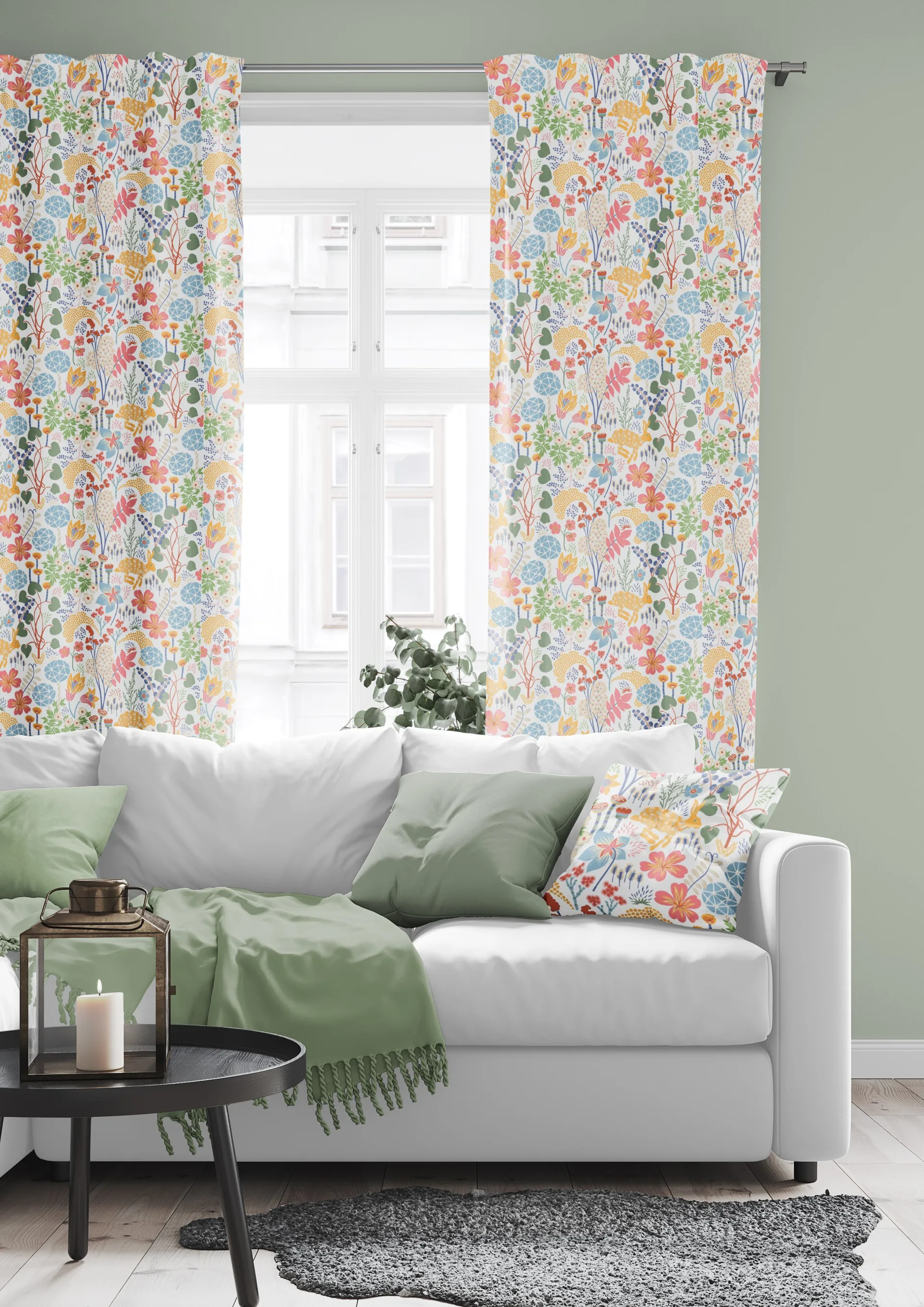 Lyckeflykt fabric, Multi Arvidssons Textil