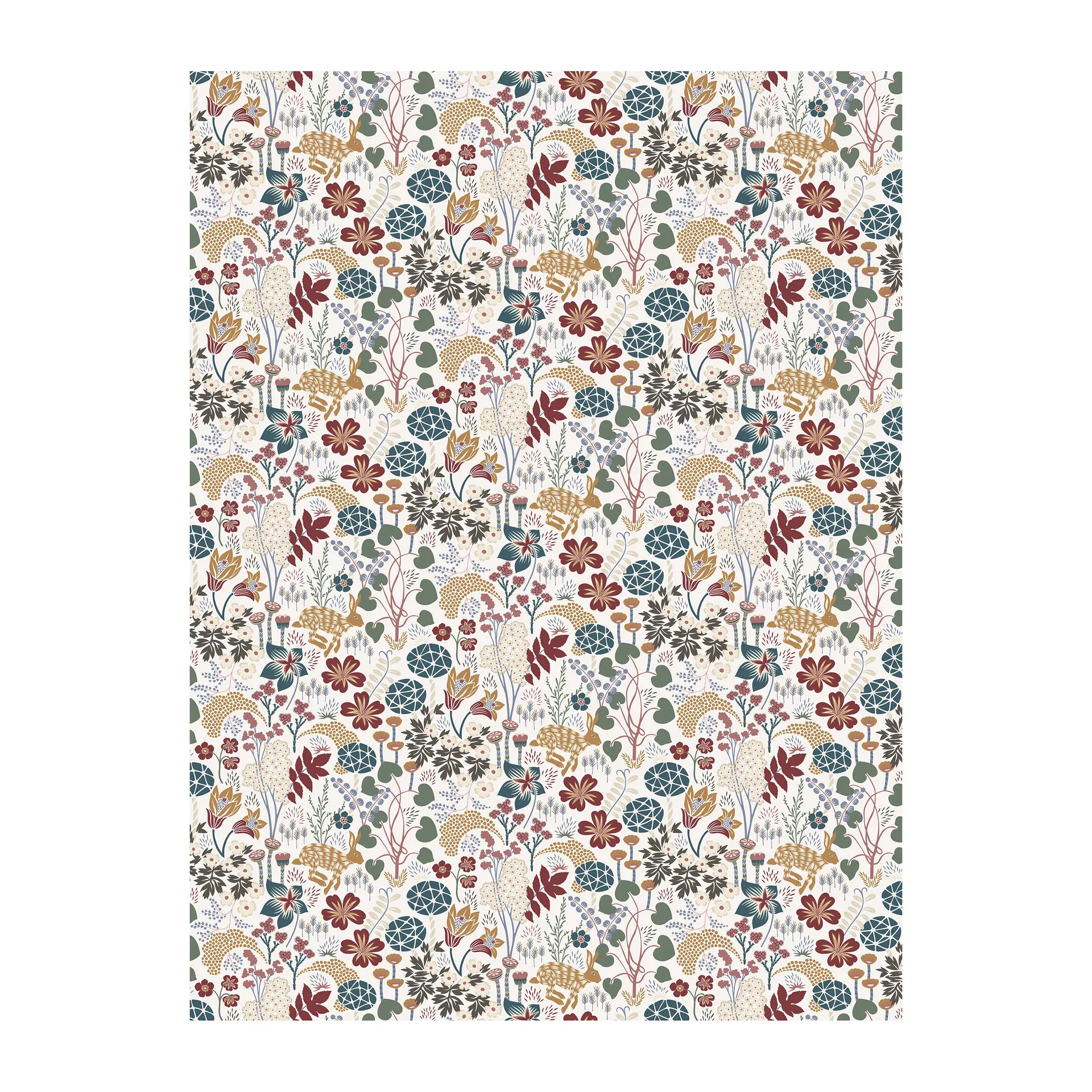 Lyckeflykt fabric, Rust-brown Arvidssons Textil