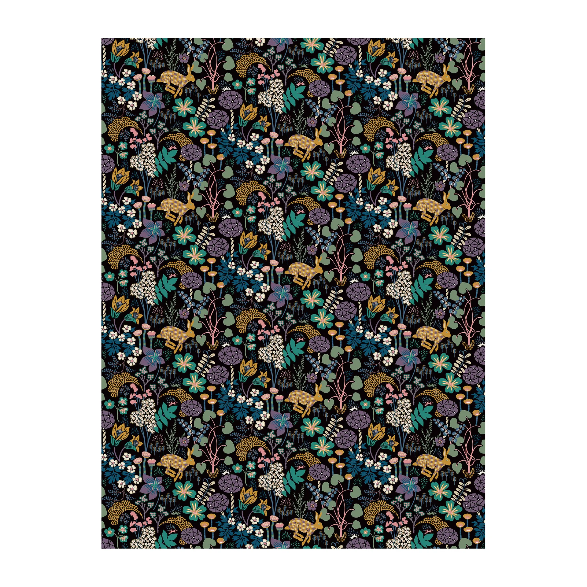 Lyckeflykt oilcloth, Black Arvidssons Textil