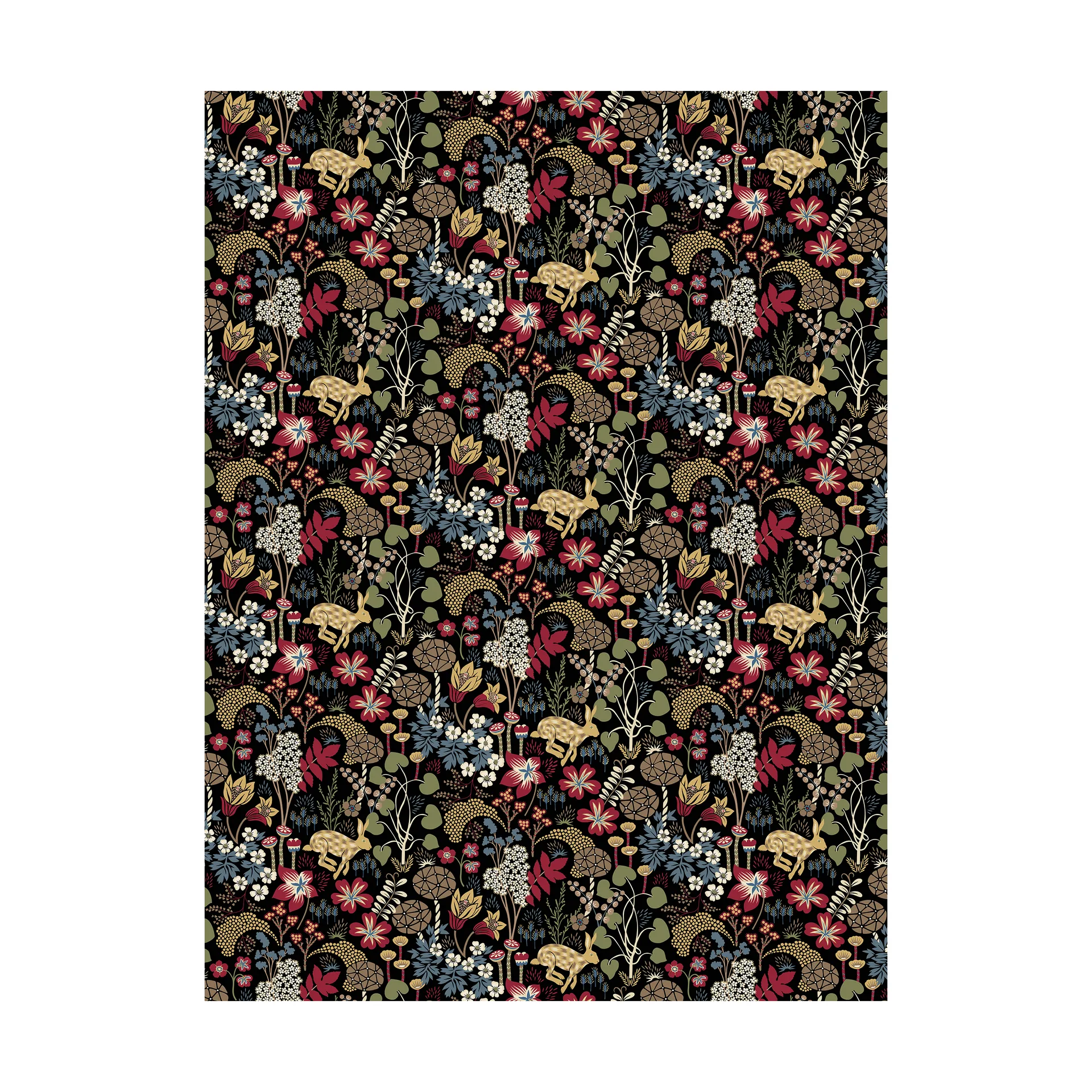 Lyckeflykt oilcloth, Red-brown Arvidssons Textil