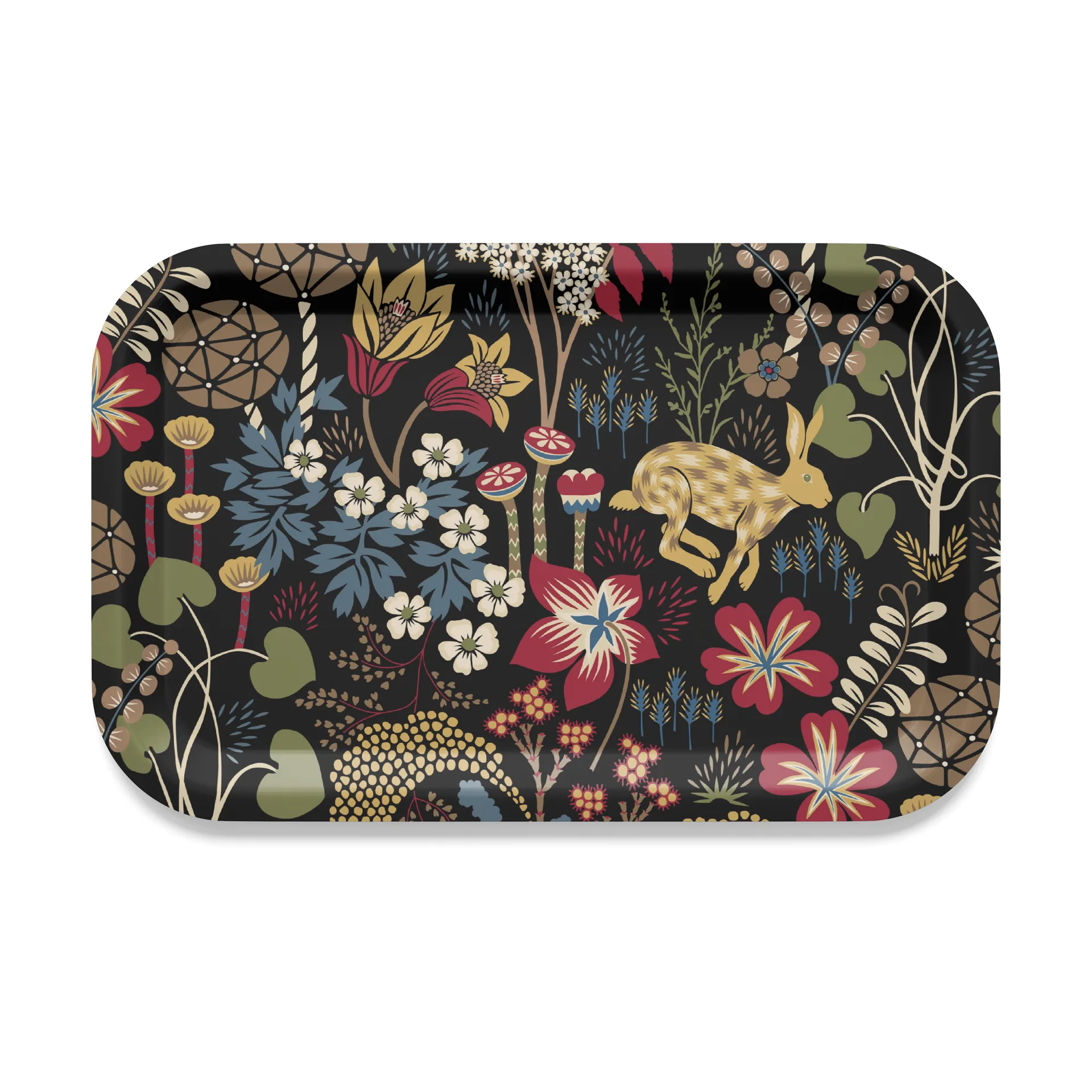 Lyckeflykt tray 21x33 cm, Red-brown Arvidssons Textil