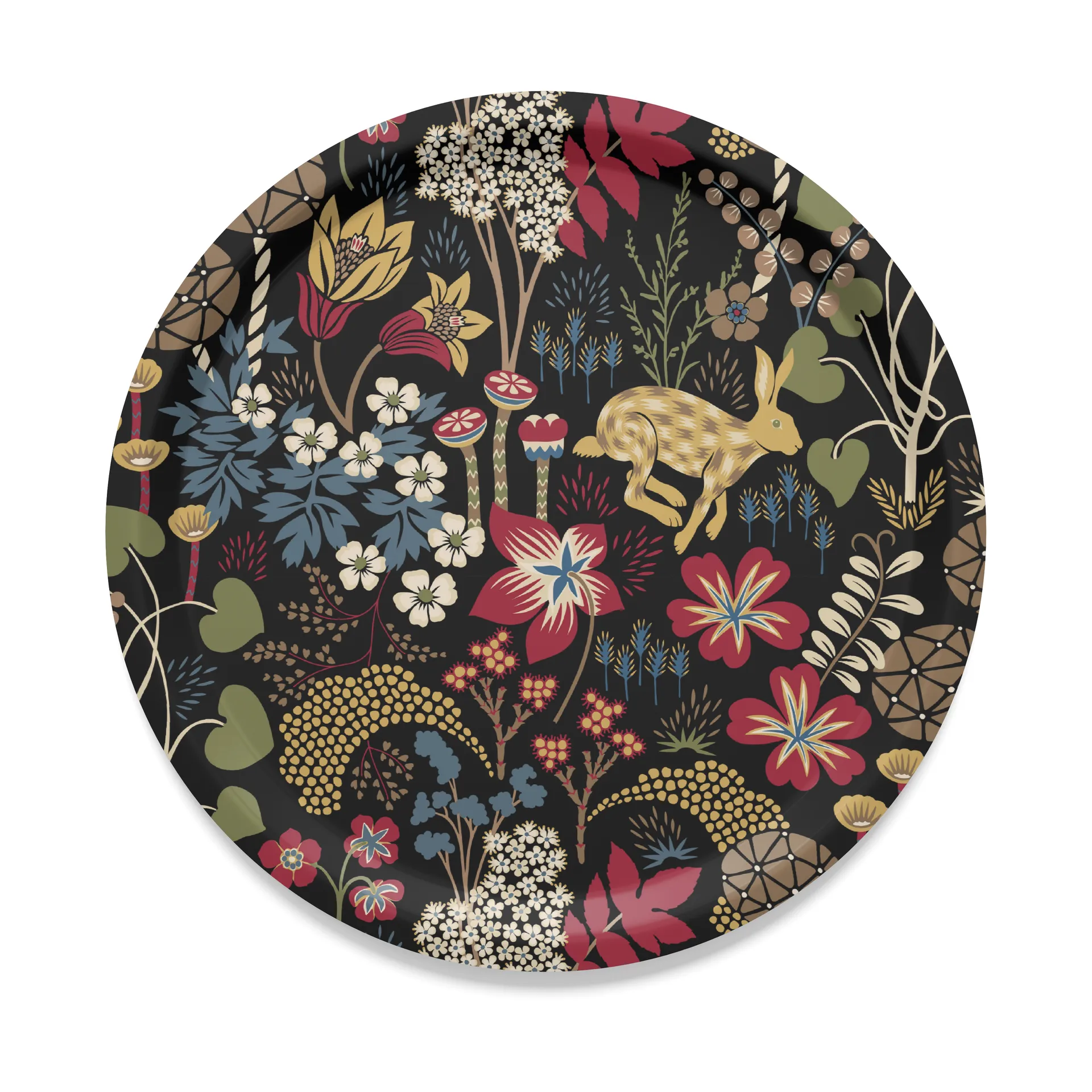 Lyckeflykt tray Ø31 cm, Red-brown Arvidssons Textil