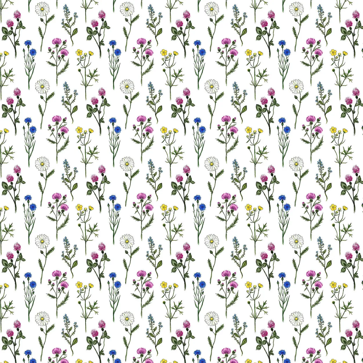 Arvidssons Textil Midsommar fabric Multi | Scandinavian Design | Fabric by the metre | Multi