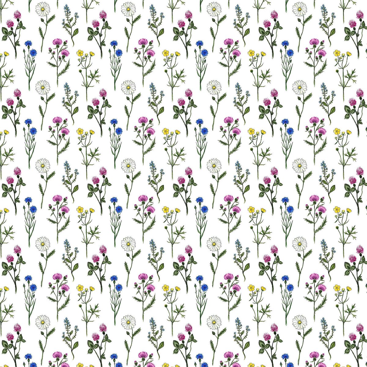 Arvidssons Textil Midsommar fabric Multi | Scandinavian Design | Fabric by the metre | Multi
