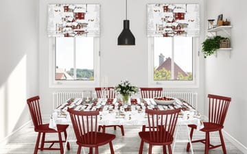 Mikkel oilcloth - Off white-grey-red - Arvidssons Textil