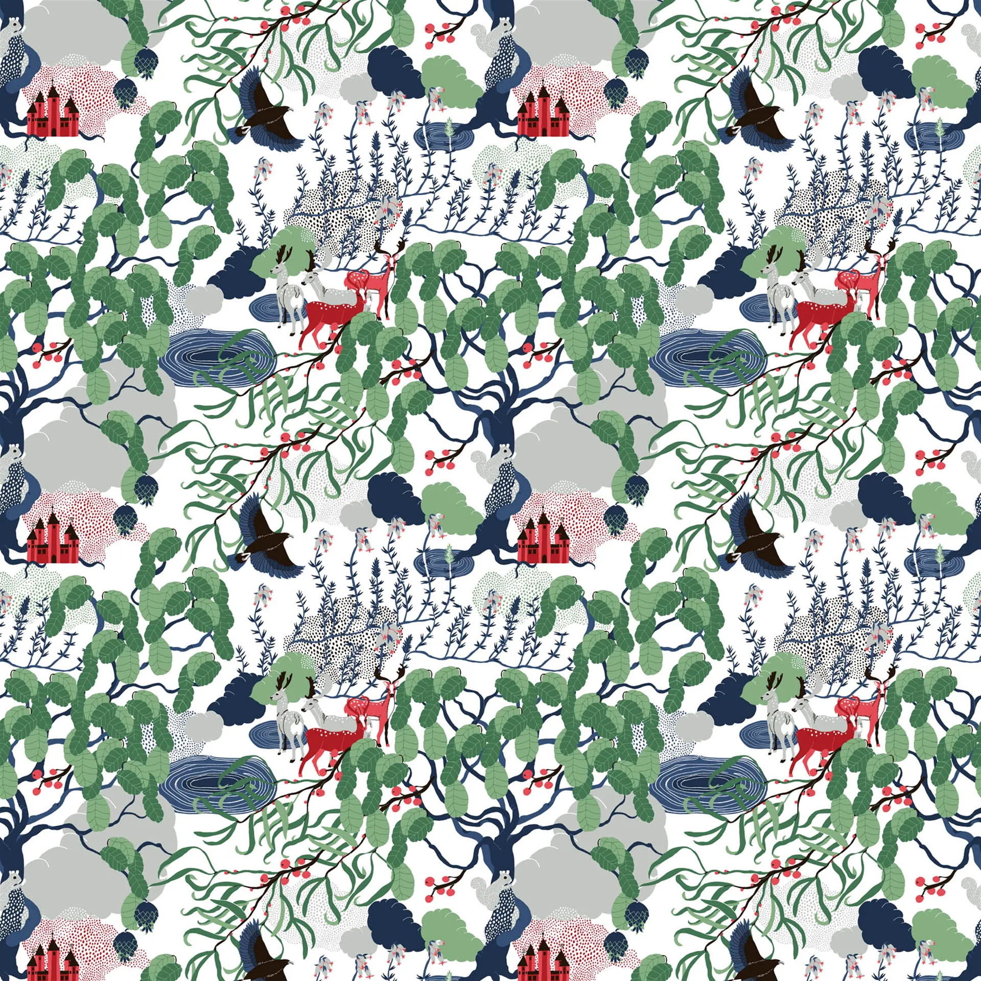 Mimers brunn fabric, multi' Arvidssons Textil