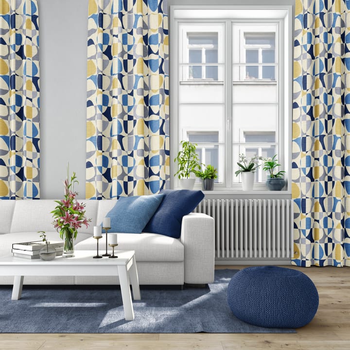 Mosaik fabric - blue - Arvidssons Textil