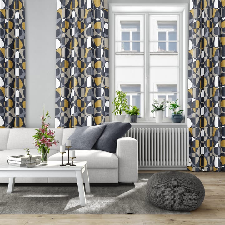 Mosaik fabric - dark grey - Arvidssons Textil