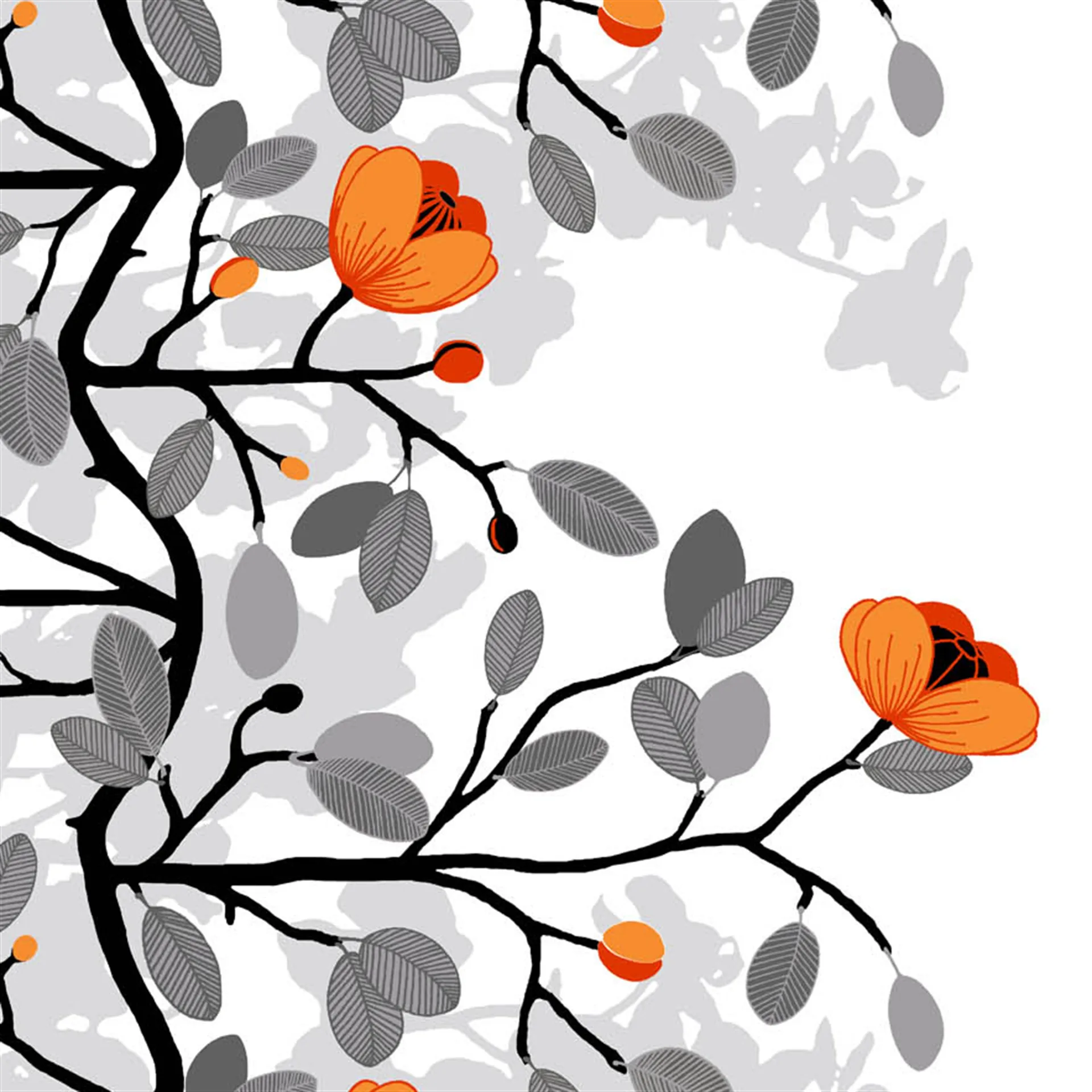 Ofelia fabric, orange Arvidssons Textil