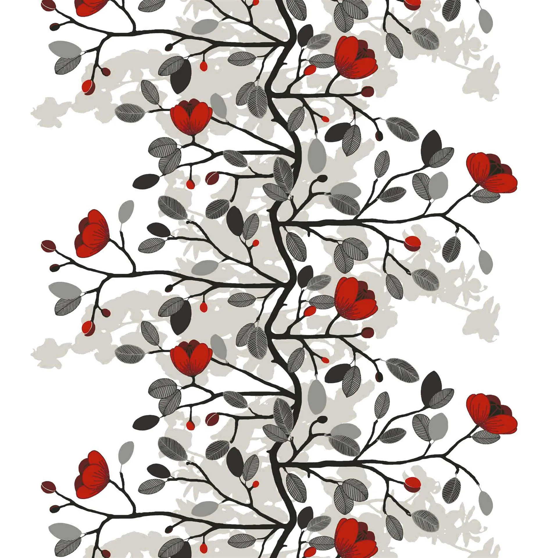 Ofelia fabric, red-brown Arvidssons Textil