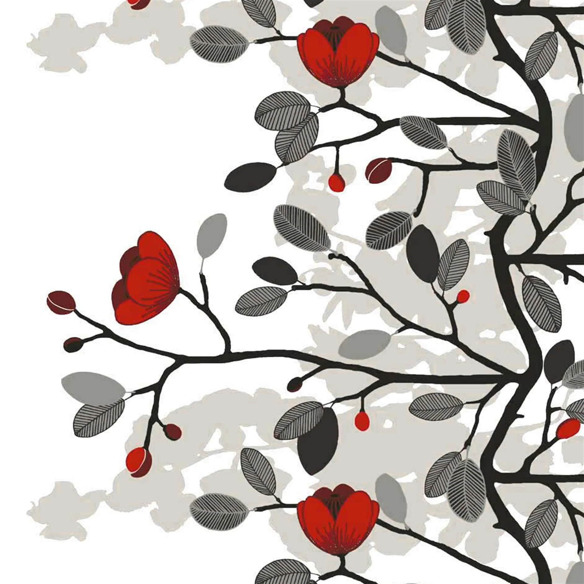 Ofelia fabric, red-brown Arvidssons Textil