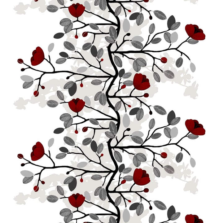 Ofelia fabric, red-silver Arvidssons Textil