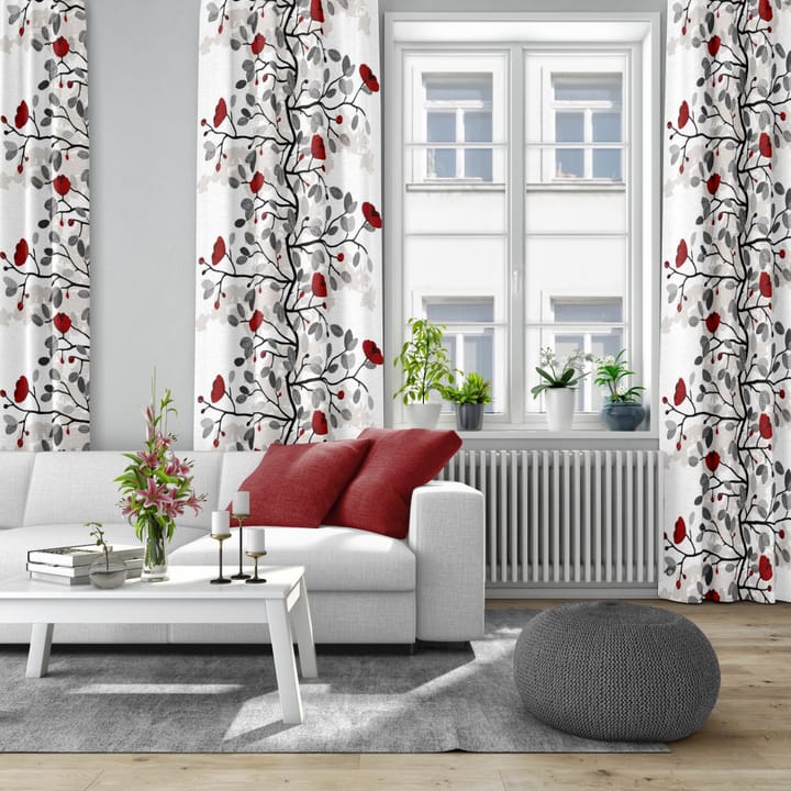 Ofelia fabric, red-silver Arvidssons Textil