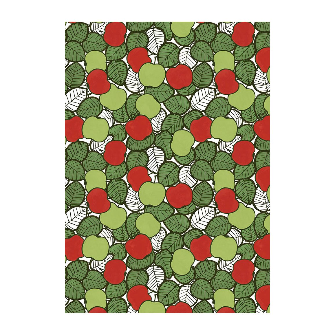 Arvidssons Textil Päppel fabric Green-red | Scandinavian Design | Fabric by the metre | Green
