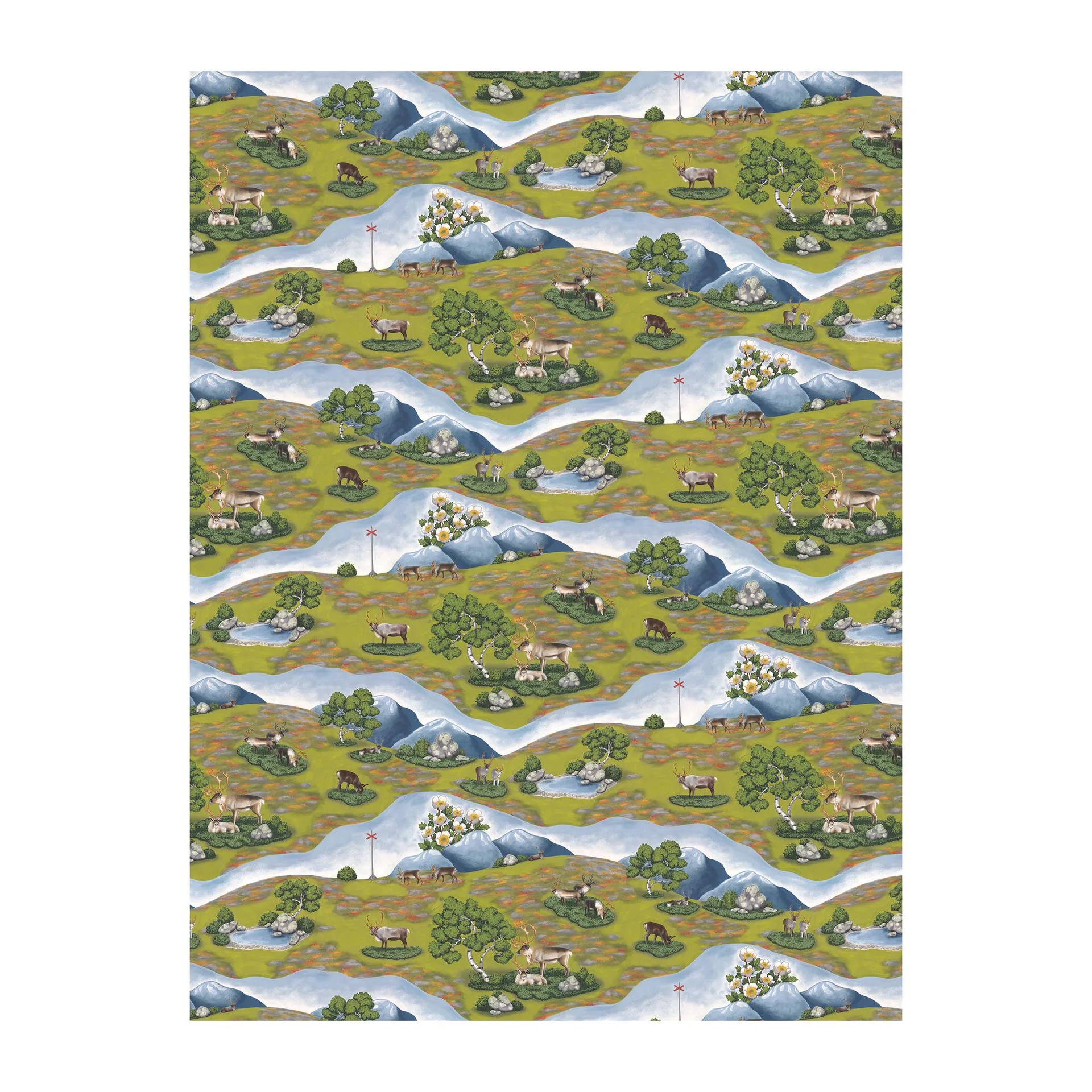 Renvandring fabric, Green Arvidssons Textil