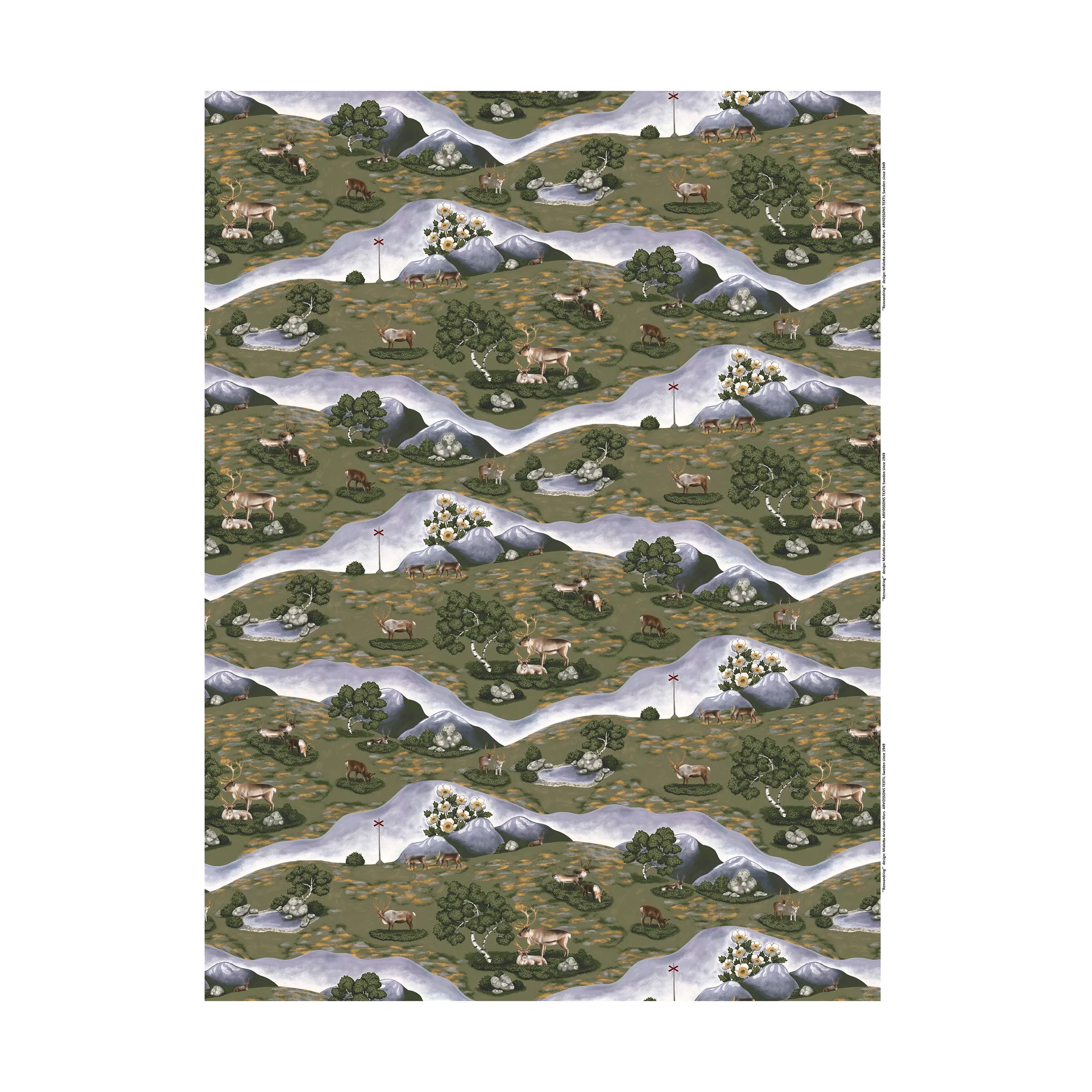 Renvandring oilcloth, Dark green Arvidssons Textil