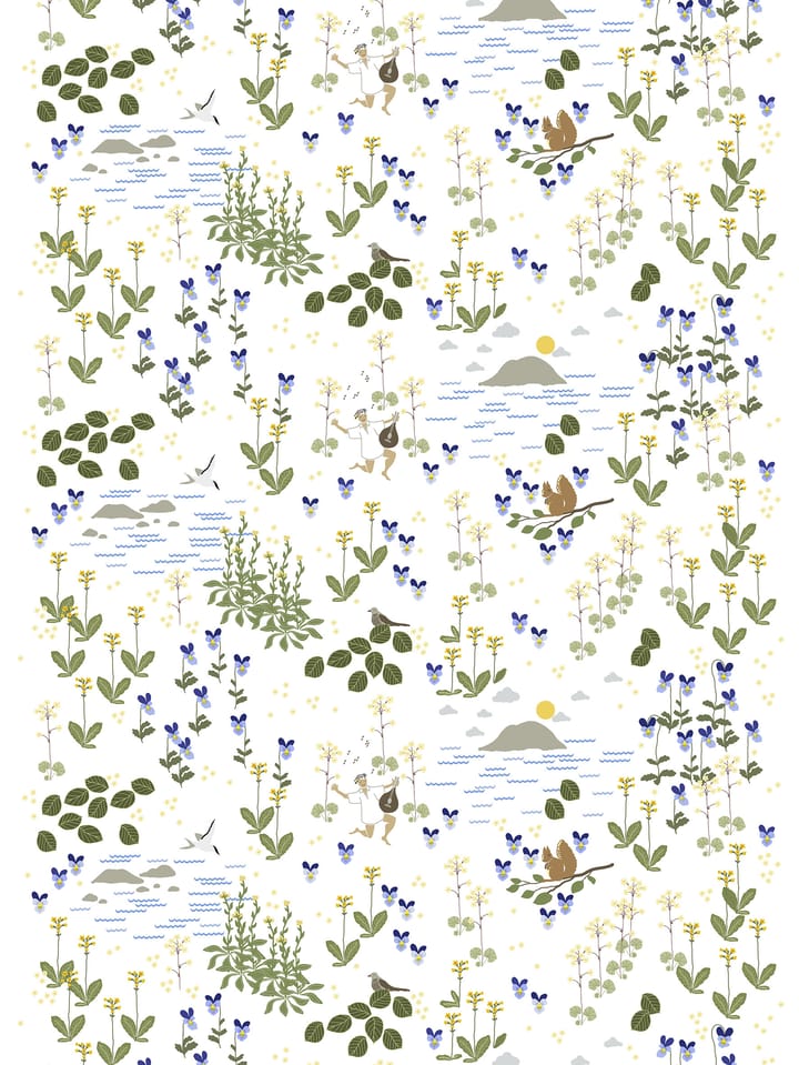 Rönnerdahl fabric - Off white-green - Arvidssons Textil