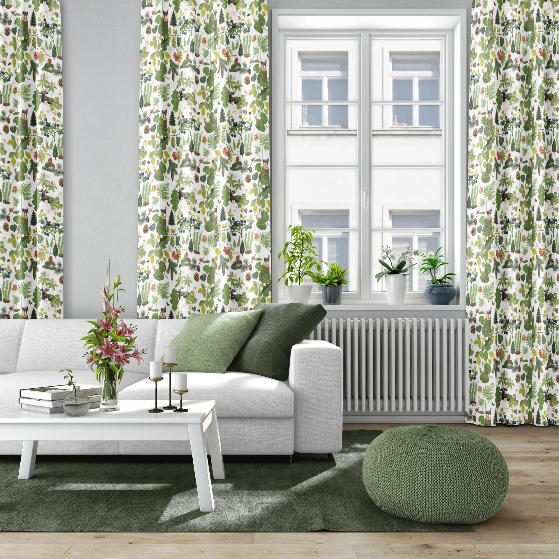 Skogsliv fabric, Green Arvidssons Textil