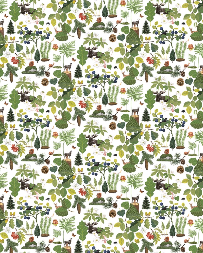 Arvidssons Textil Skogsliv oilcloth Green
