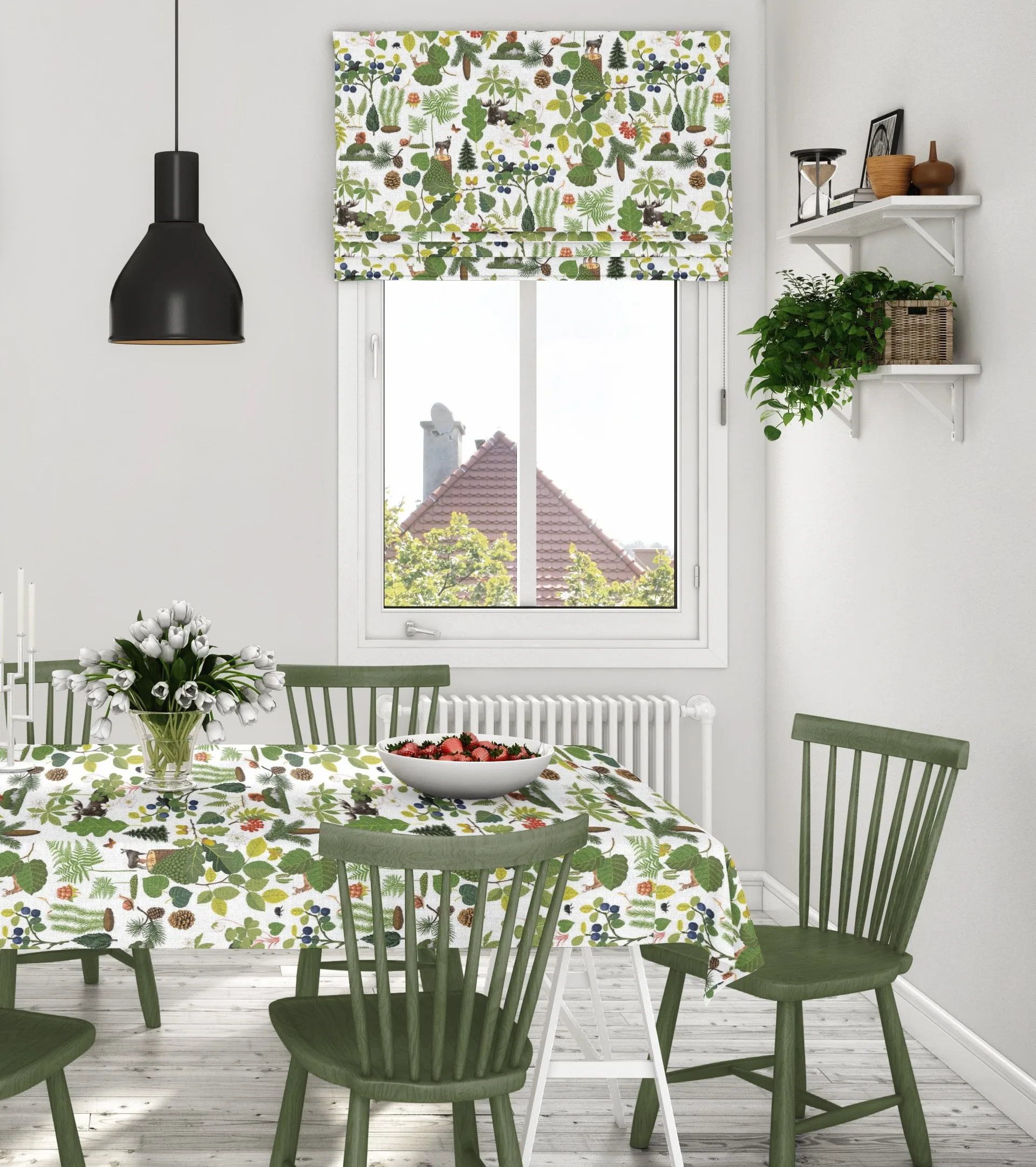 Skogsliv oilcloth, Green Arvidssons Textil