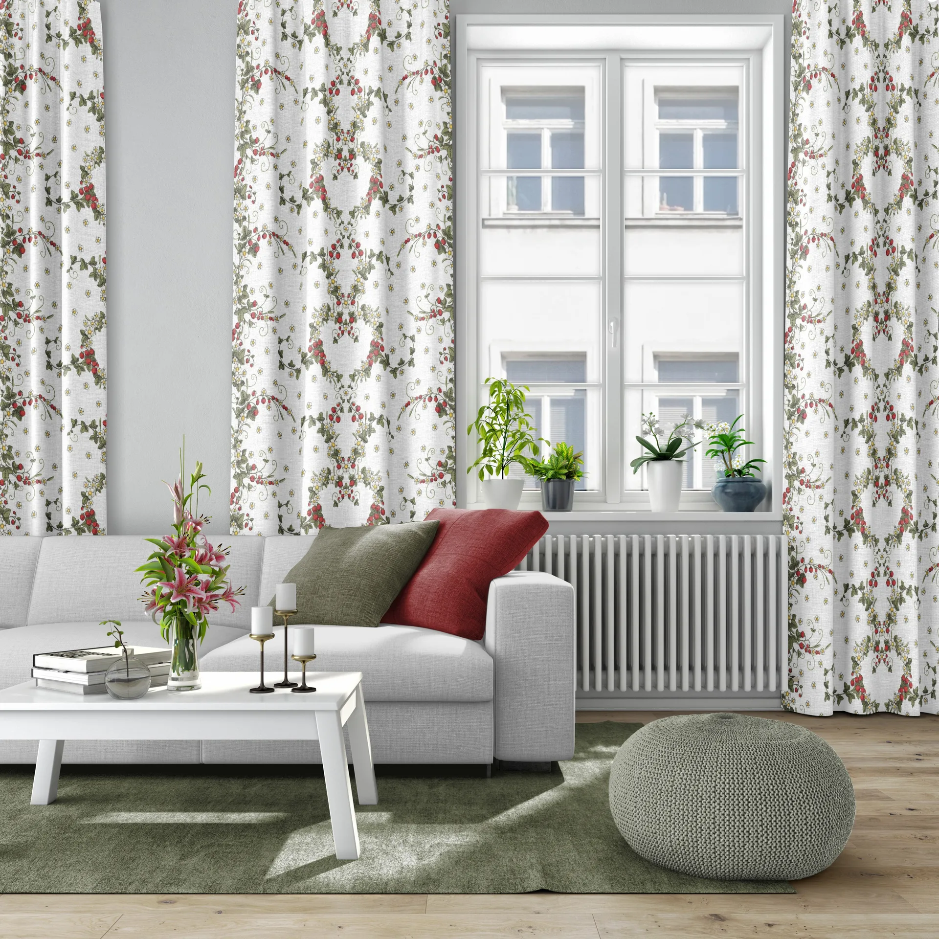 Smultronstället fabric, Off white Arvidssons Textil