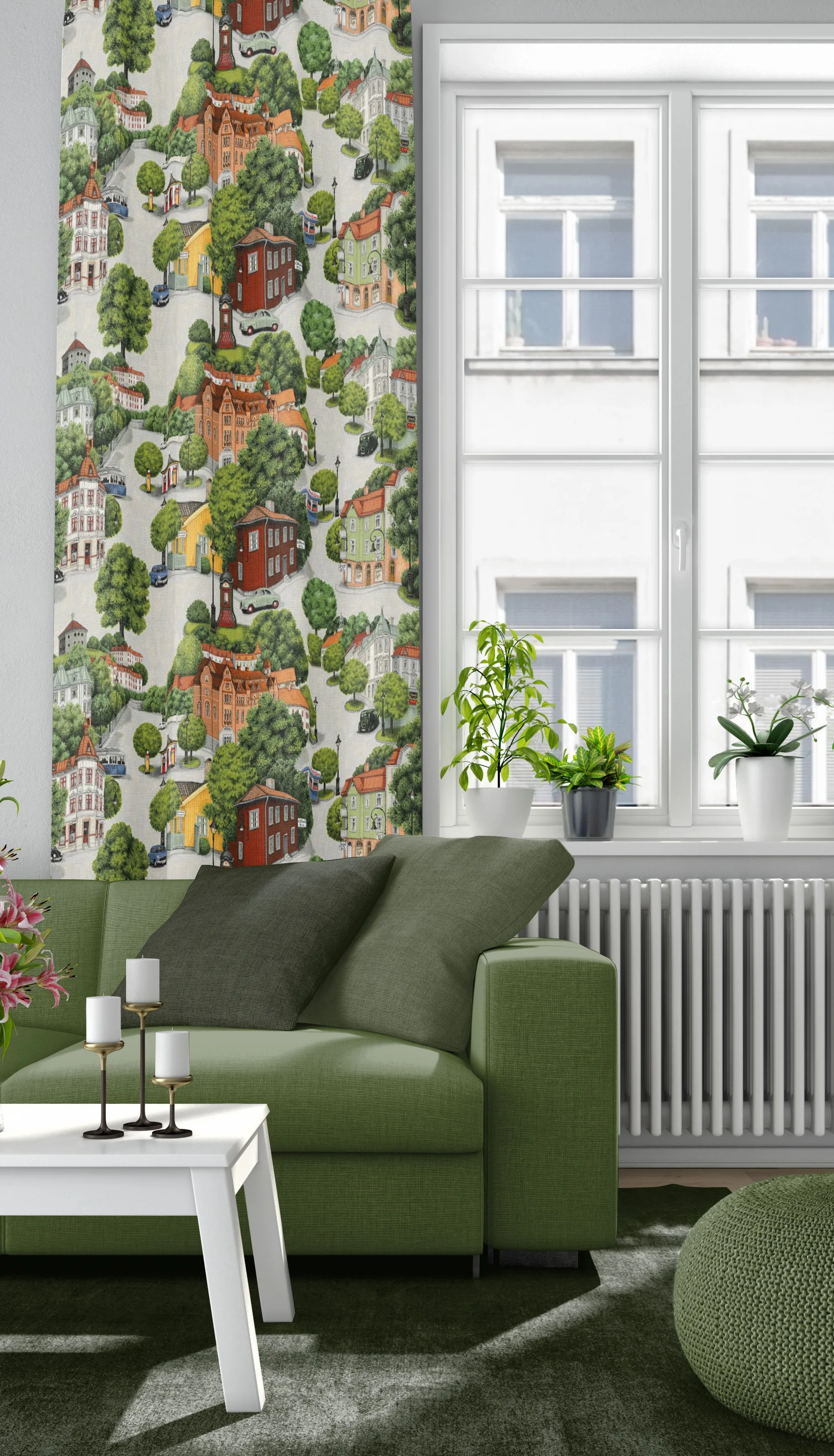 Sommarstad fabric, Green Arvidssons Textil