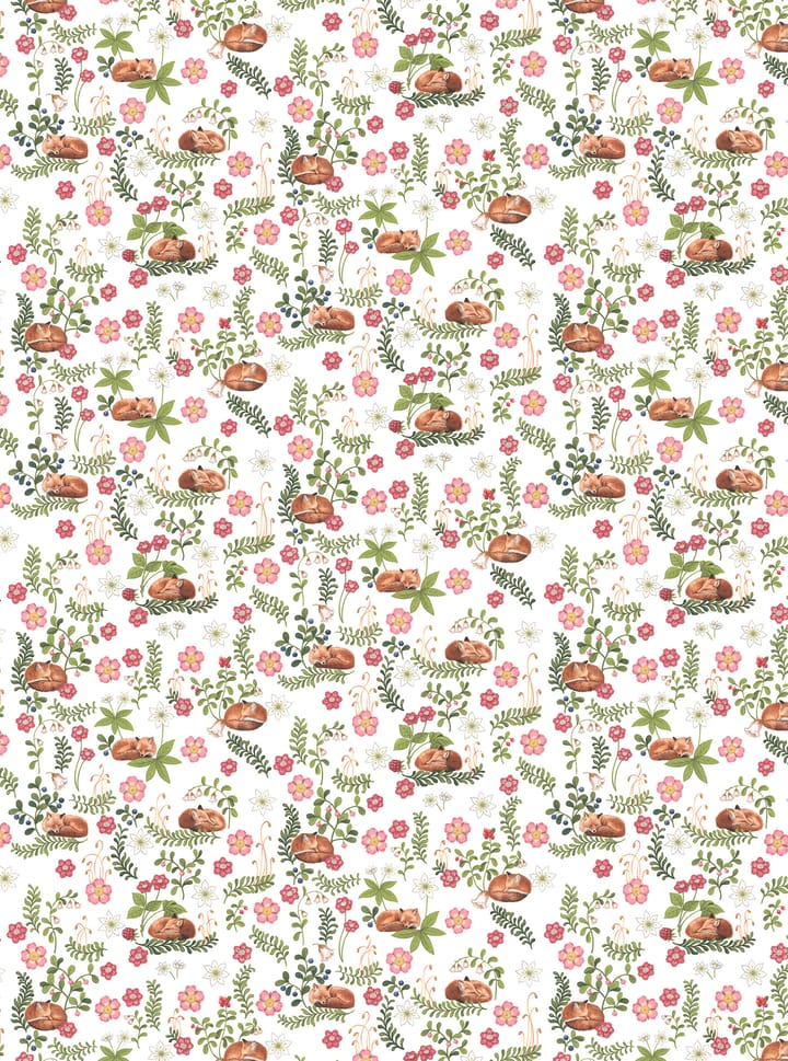 Sova räv fabric, Green-pink Arvidssons Textil