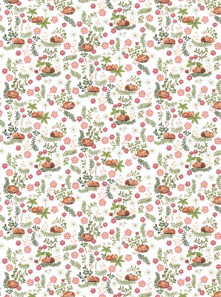 Sova räv fabric - Green-pink - Arvidssons Textil