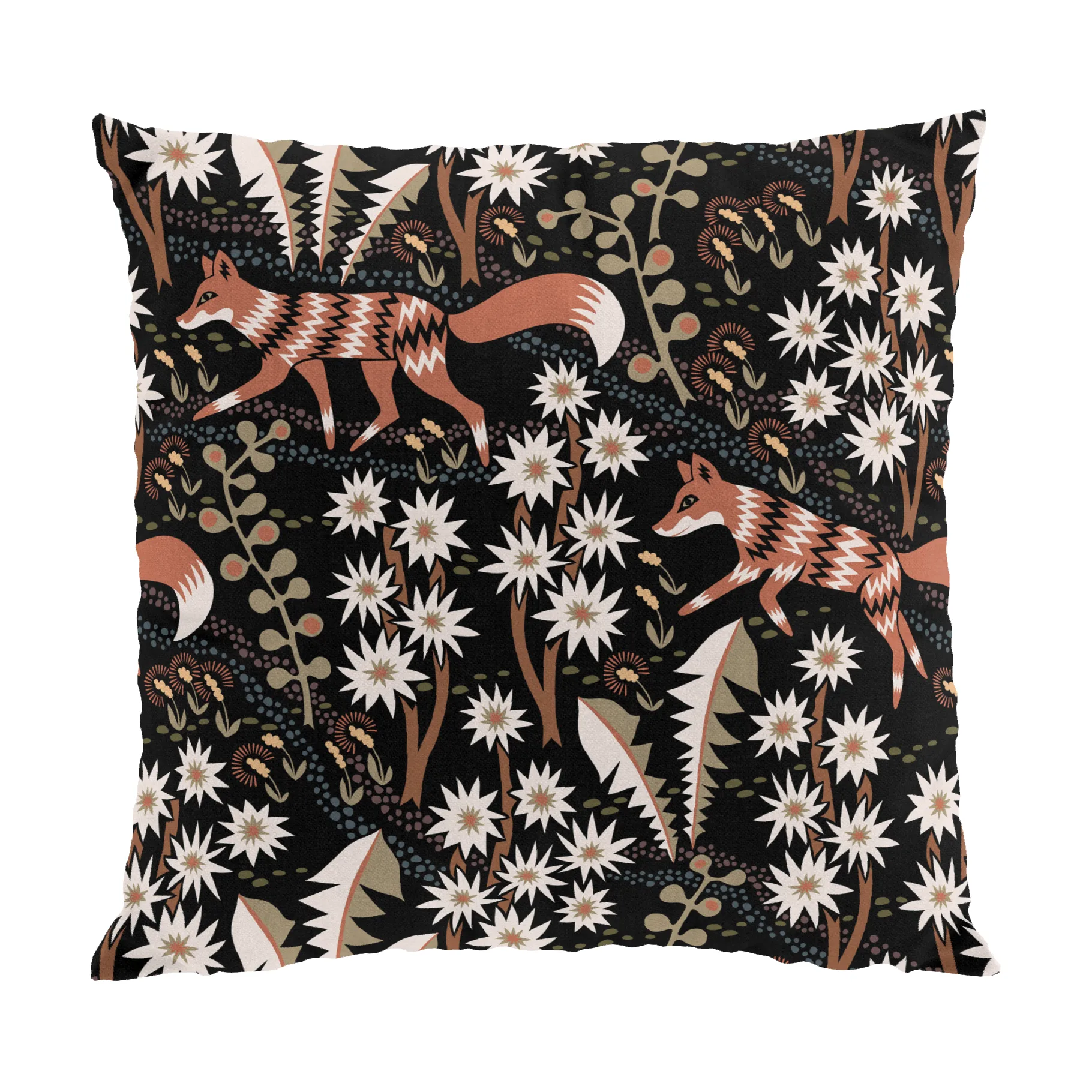 Stjärnspeja cushion cover 47x47 cm, Black-rust Arvidssons Textil