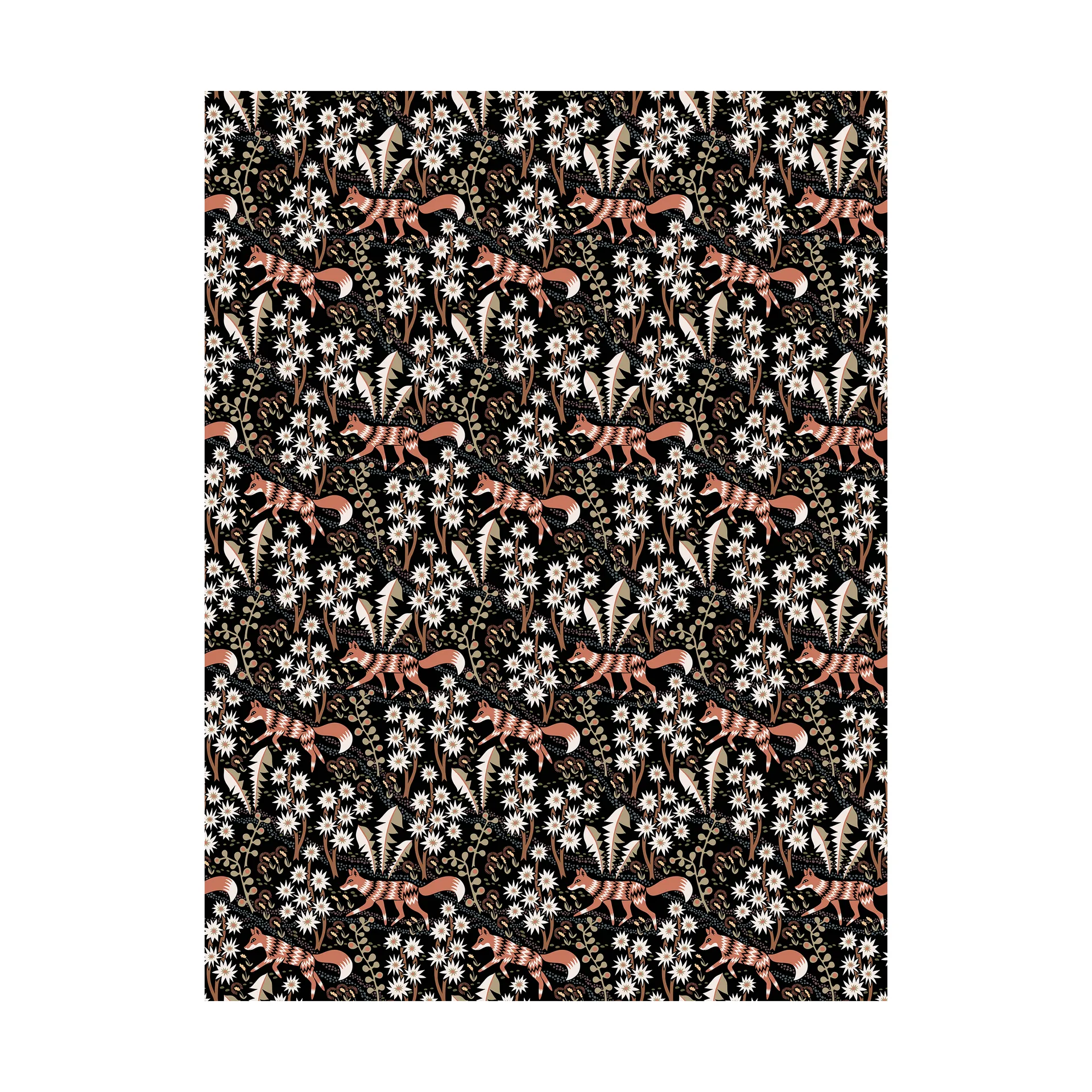 Stjärnspeja fabric, Black-rust Arvidssons Textil
