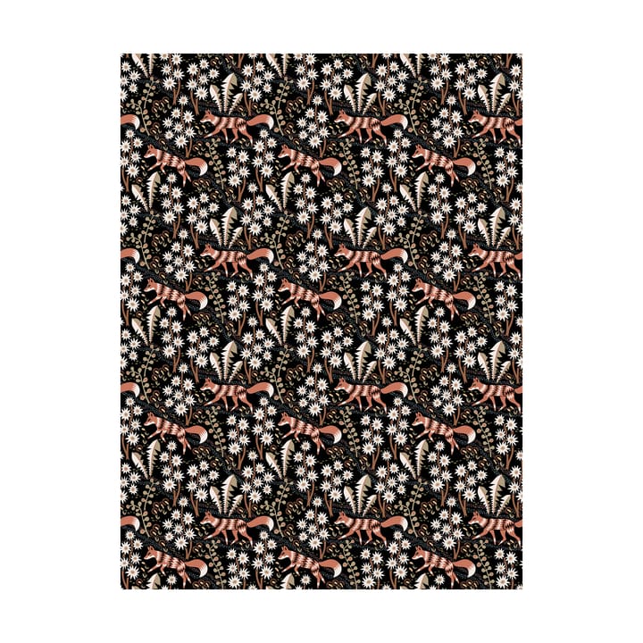 Stjärnspeja fabric, Black-rust Arvidssons Textil