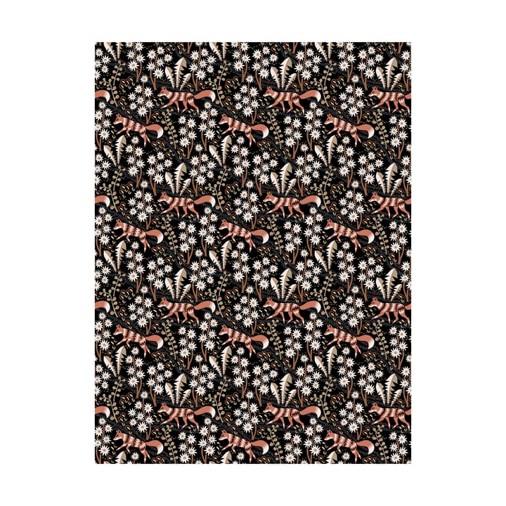 Stjärnspeja fabric - Black-rust - Arvidssons Textil