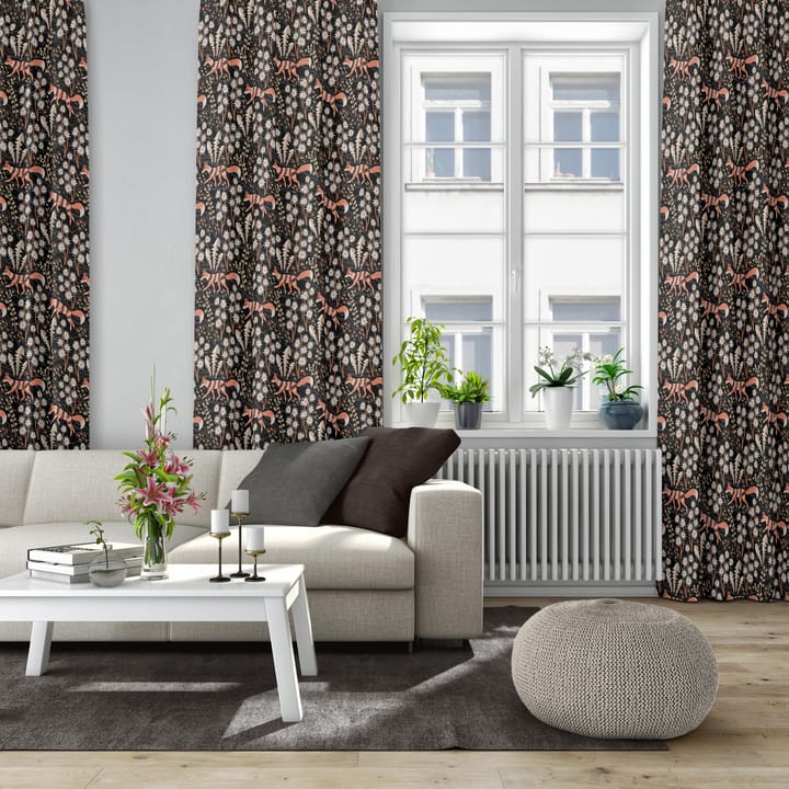 Stjärnspeja fabric, Black-rust Arvidssons Textil