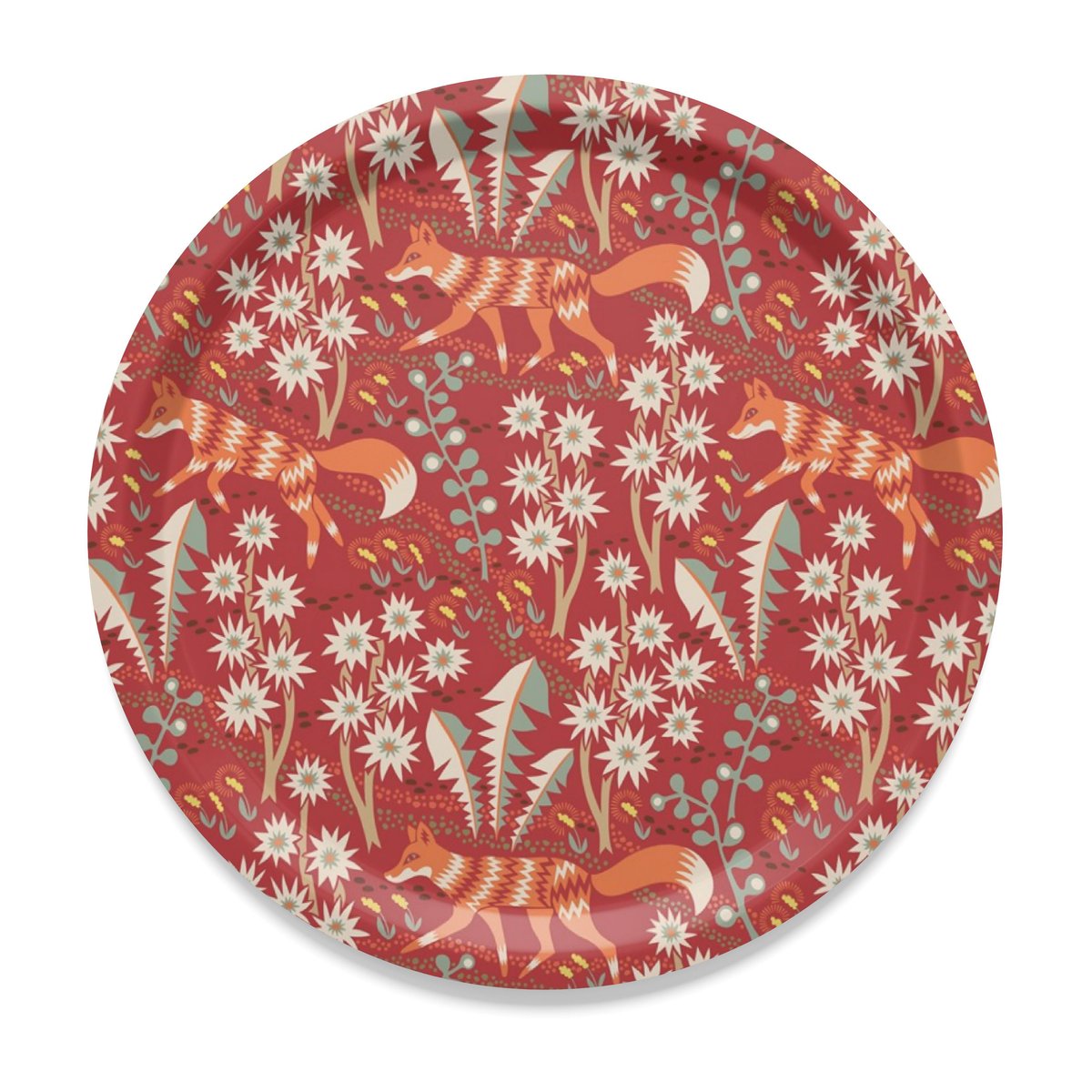 Arvidssons Textil Stjärnspeja tray o31 cm Red | Scandinavian Design | Trays | Red