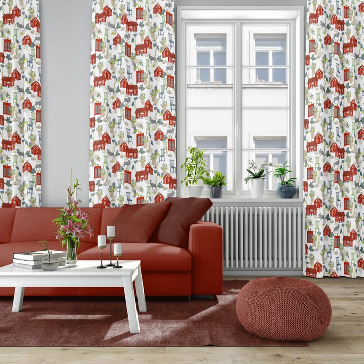 Str�övtåg fabric - Red - Arvidssons Textil