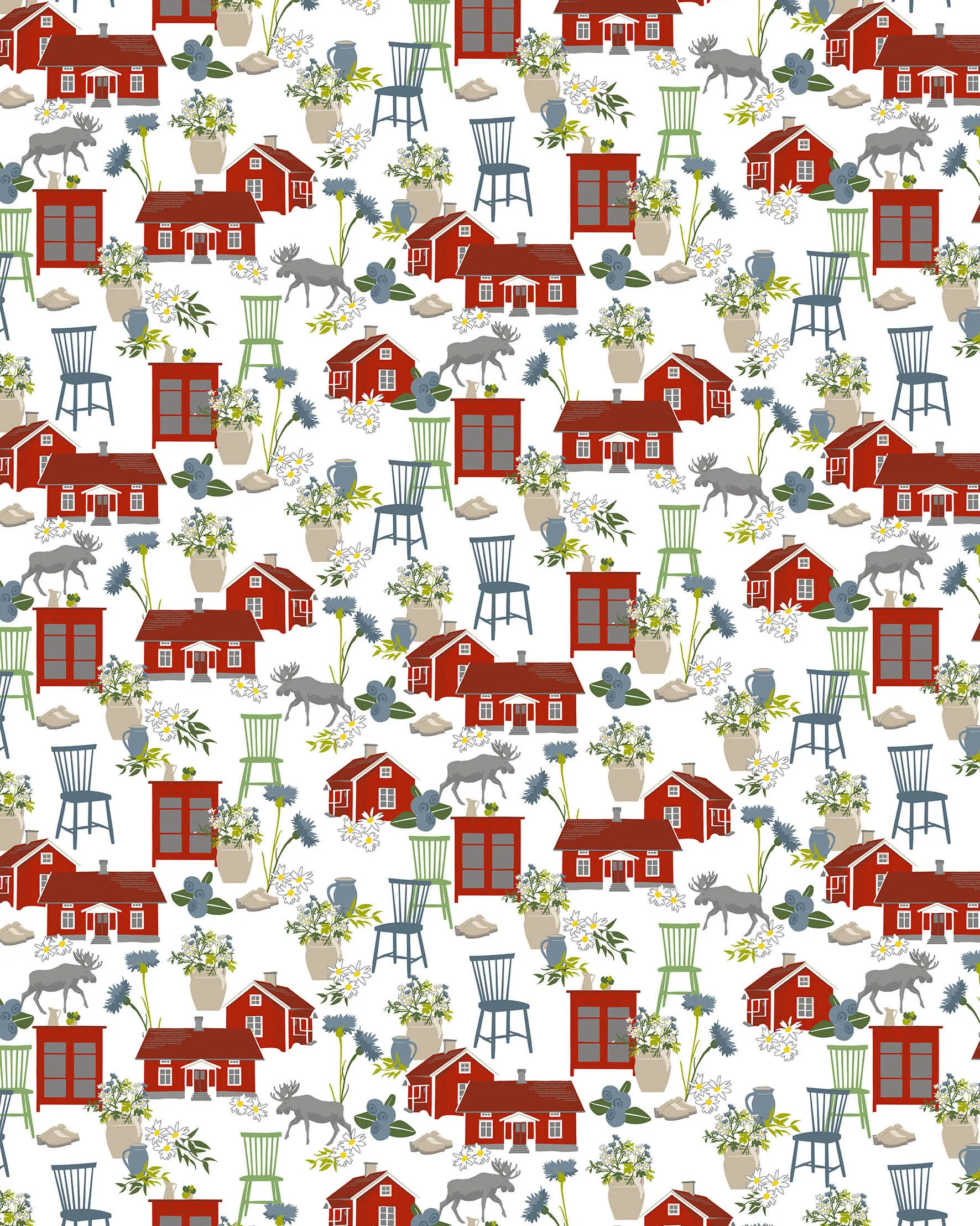 Strövtåg oilcloth, Red Arvidssons Textil