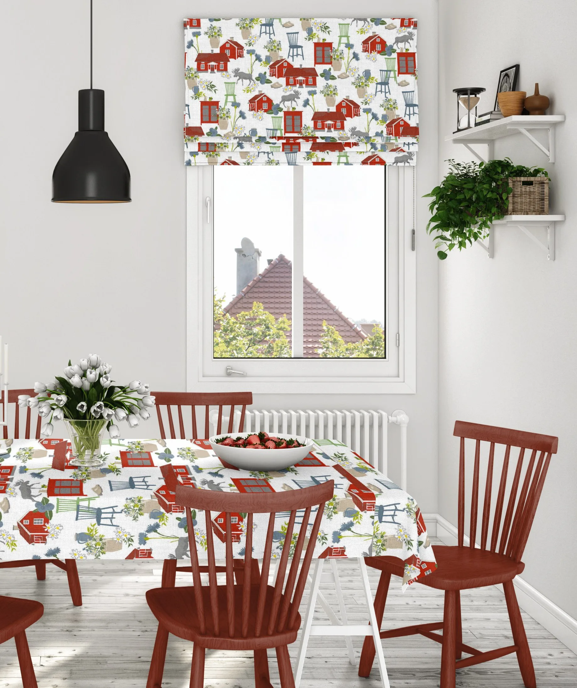 Strövtåg oilcloth, Red Arvidssons Textil