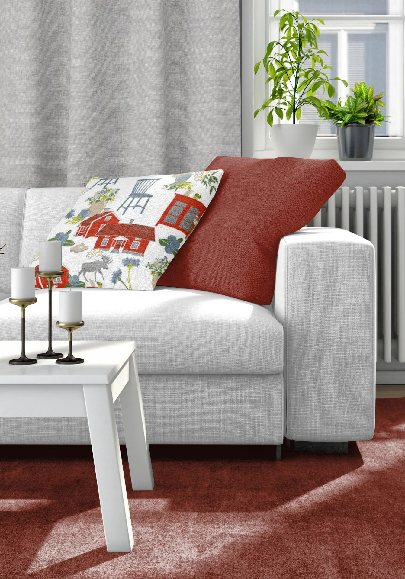 Strövtåg pillowcase 47x47 cm, Red Arvidssons Textil