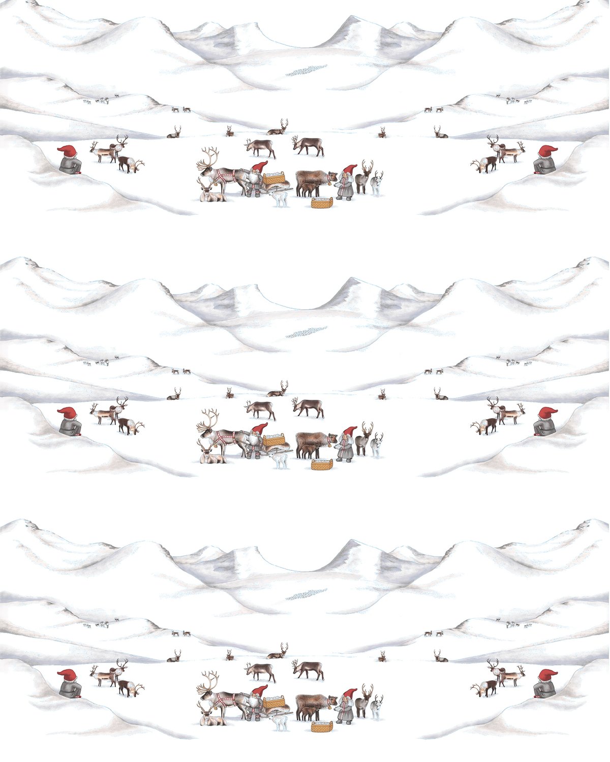 Arvidssons Textil Tomteland fabric Off white-grey