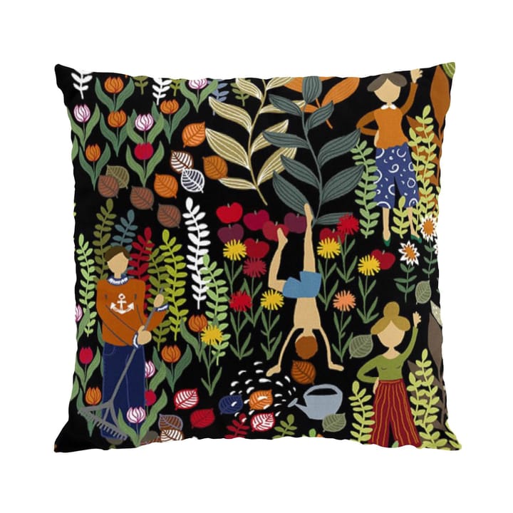 Trädgård cushion cover 47x47 cm - black-multi - Arvidssons Textil